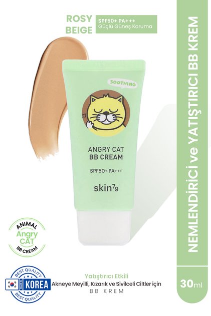 Angry Cat Kızarıklık Karşıtı Nemlendirici Bb Krem Spf50 Pa Rosy Beige 30ml