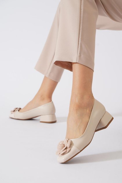 Balerina de damă Cleser Rose Bow din piele lacuită