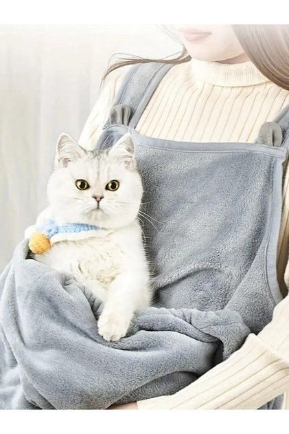 S Cozy Pet Carrier Apron For Small Cats And Dogs - Perfect For Outdoor Winter Travel - Features Han.