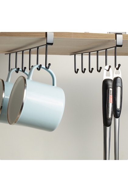 1pc Black 1Pc Black Kitchen Hanger Hook With No Marks Or Nails For Storing Pots Shovels Hanging Piec