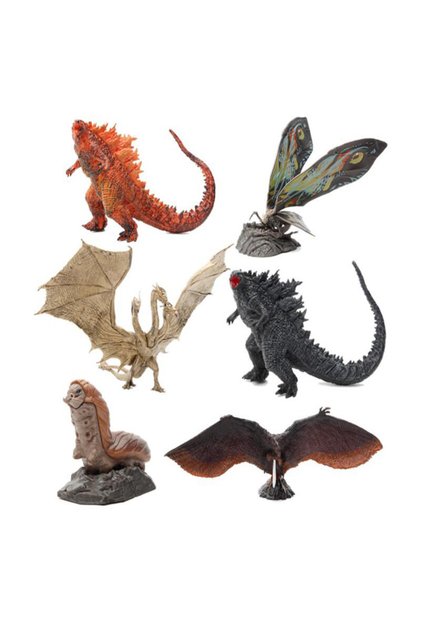 Bandai pack by bag 01 6pcs/set Cute Ver. Gojira Godzilla King Ghidorah Mothra Rodan 7-11cm PVC Actio