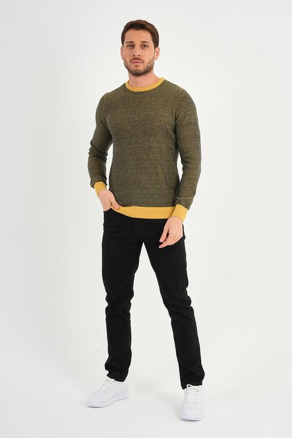 Patterned Crew Neck Sweater (E20-5122)
