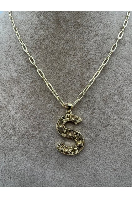 S Harf Çelik Kolye 50-5 Cm