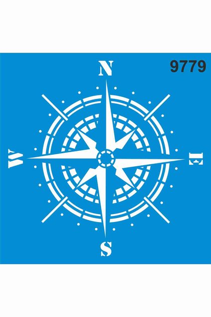 Compass Pattern - Stencil Painting Template