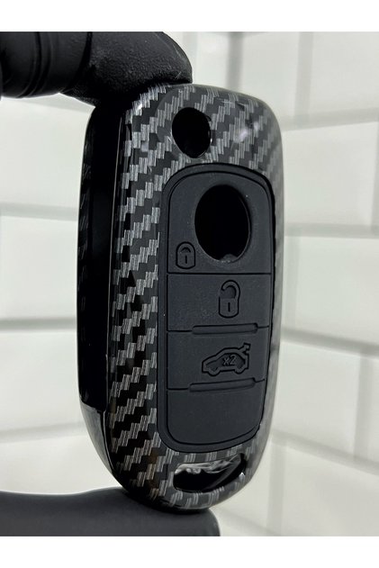 Fiat Egea Switch Carbon Key Case Cover Black