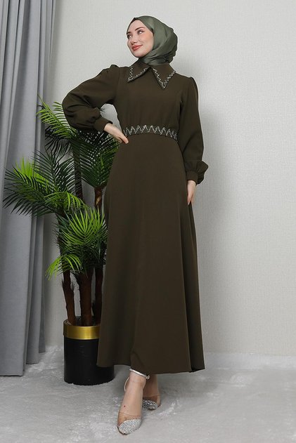Khaki Irmak Hijab Dress