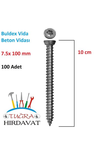 Buldex Vida 7.5x100 Dübelsiz T30 Torx Buldeks Vida 10 Cm 100 Adet