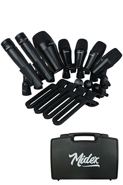 Midex M-Drum Kit-7 Davul Mikrofon Seti 7 Parça Akustik Bateri