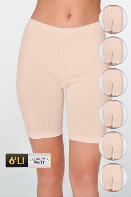 Women's Elastane Long Skin Shorts 611 Economical Pack of 6
