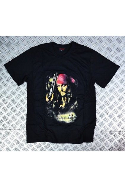 Pirates of the Caribbean Movie Jack Sparrow Character Printed Unisex 100% Cotton White T-Shirt