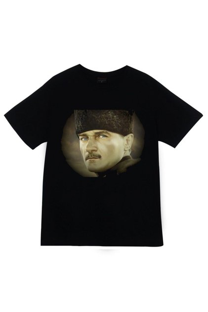 Gazi Mustafa Kemal Atatürk Printed Unisex 100% Cotton Black T-Shirt