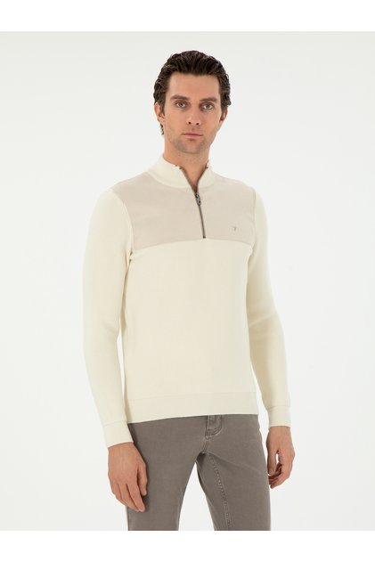 Beige Slim Fit Sweater 50292483-Vr011
