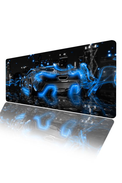Blue Car Tema Gamer Anti-alunecare pentru jocuri de masă și tastatură confortabilă de lucru Mause Padi 70*32cm