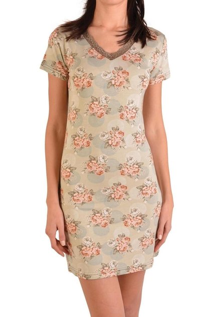 Women's Tunic Nightgown Short Sleeve Lycra Green
