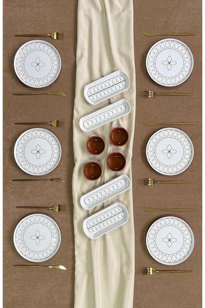 Gold Prestij Model 6-Person 14-Piece Breakfast Set