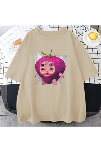 Drippy Melanie Martinez Strawberry Print Kawaii T-Shirt - Short