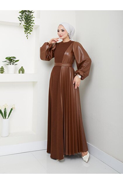 hijap leather dress butik hira latex hijab