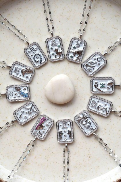 Taurus Zodiac Necklace Steel Zodiac Sign Pendant Taurus Silver Color