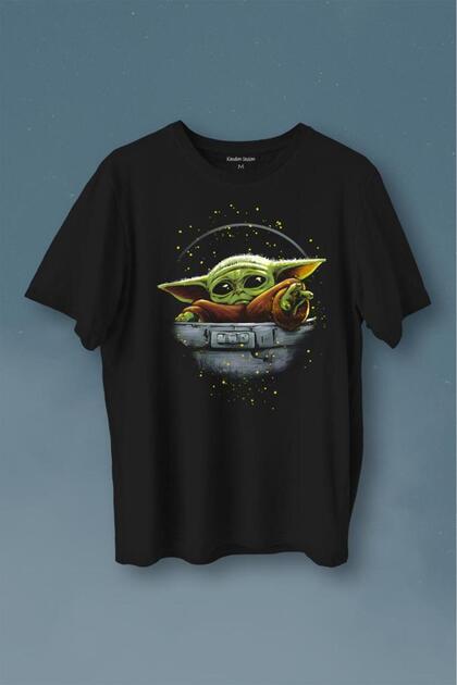 Baby On Board Yoda Star Wars Green Baby Mandalorian Printed T-Shirt Unisex T-shirt