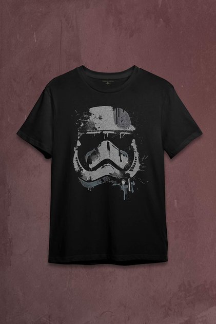 Star Wars Mask Gray Printed T-Shirt Unisex T-shirt