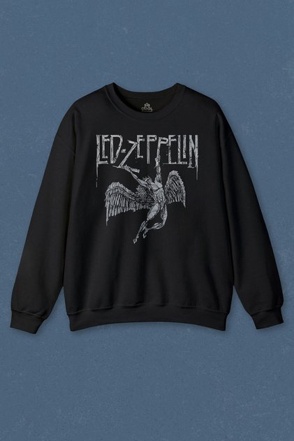 Unisex Sweatshirt Led Zeppelin Falling Angel Rock Music Printed Sweat