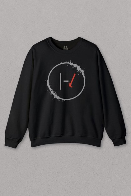 Unisex Black Sweatshirt Twenty One Pilots Stressed Out Printed Sweat