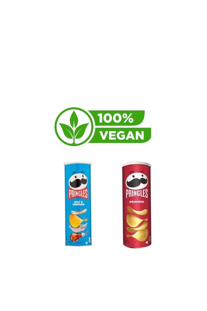 Original Vegan & Pringles Salt Vinager Vegan 2×165g