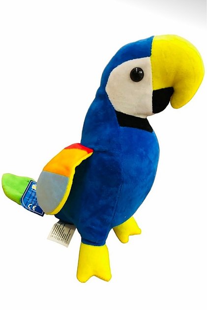 Plush Toy Blue Parrot Bird 30 cm