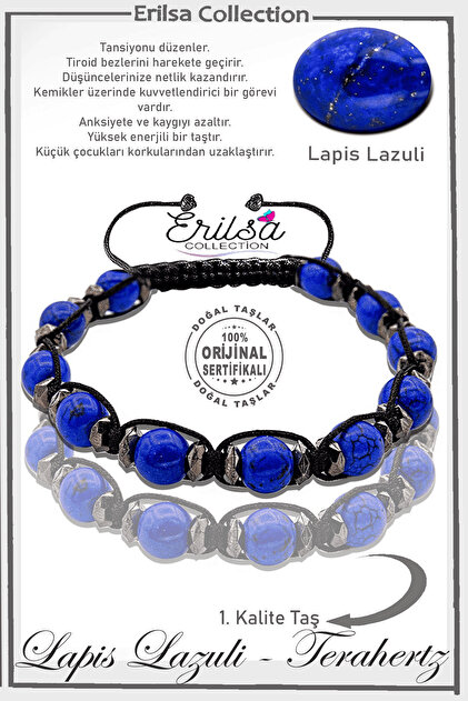 Erilsa Sertifikalı Gerçek AAA+ Terahertz - Lapis Lazuli Taşı
