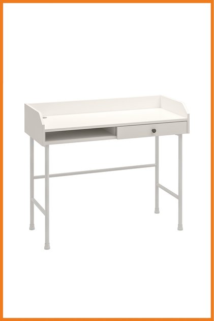 Çalışma Masası Çekmeceli Çelik Çerçeve Sunta Panel Bilgisayar Laptop Ders Ofis Çizim 100x84x46 Beyaz