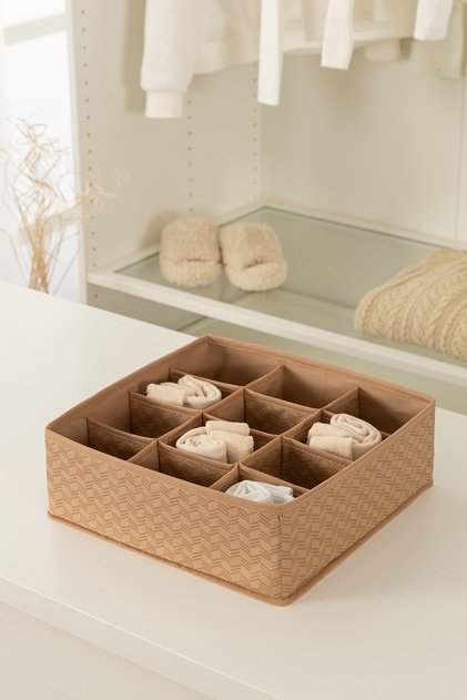 Herringbone Beige Children's Room Wardrobe Drawer Laundry Sock Organizer Honeycomb Accordion Organizer