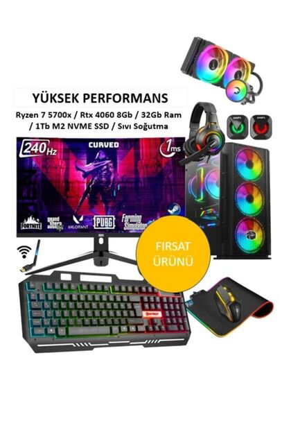RAMTECH BİLGİSAYAR Fighter Ryzen 7 5700x / Rtx 4060 / 32Gb Ram
