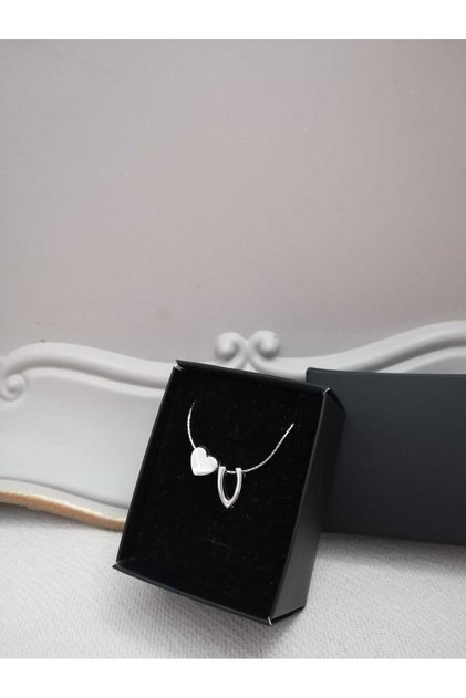 Women's Silver Steel Chain Heart Letter Necklace, Initial Letter Necklace