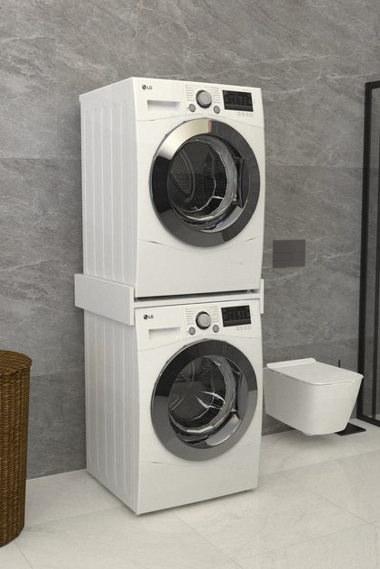 Solvo Banyo Dolabı Çamaşır Ve Kurutma Makinesi Dolabı Beyaz