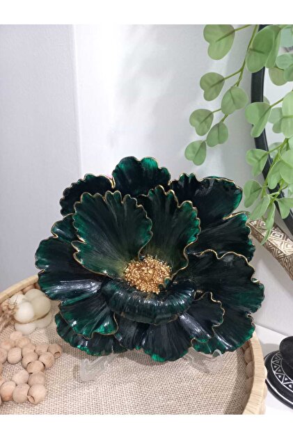 ZE DEKORASYON KOYU YEŞİL EV DEKORASYON ÇİÇEK-20X18CM - Fiyatı