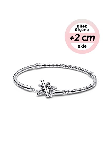 アクセサリー Pandora Criminal_T Pandora Moments Asimetrik Yıldız T-kapama Klipsli Zincir Bileklik