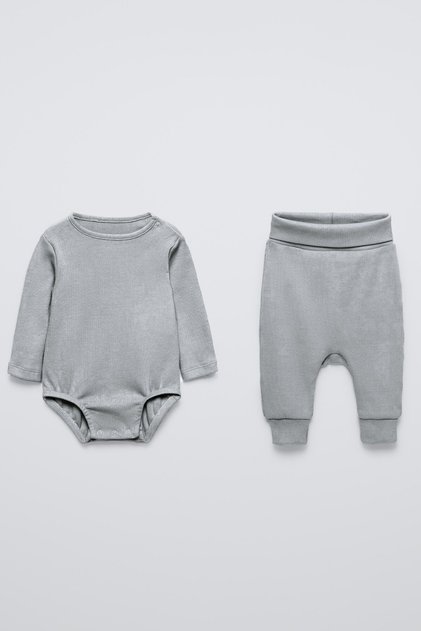 Ribbed Bodysuit and Leggings Baby Set
