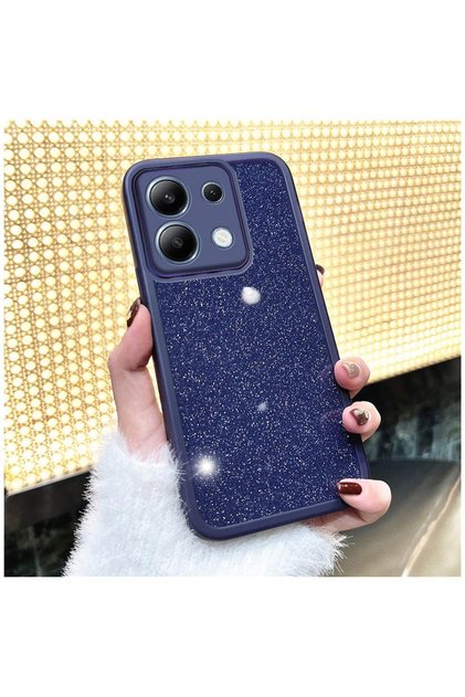 Xiaomi Redmi Note 14S Compatible Case Glittery Silicone Case with Camera Lens Protection Deep Purple