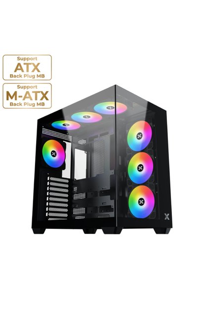علبة Aqua V Air ARGB Mid-Tower ATX - سوداء | EN45820