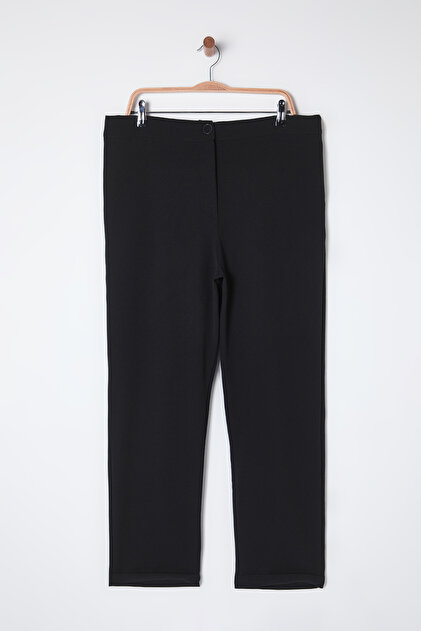 plus size black cigarette trousers Trendyol Curve Plus Size Black Cigarette Pants