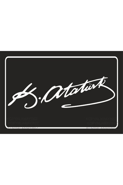 Mustafa Kemal Ataturk Signature Painting Home Decoration Painting Retro Wood Poster