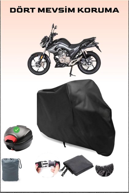 Black Mondial 125 Drift L Cbs Motorcycle Tarpaulin Rear Bag Compatible