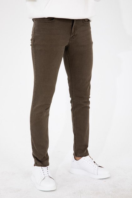 Men's Camel Khaki Slim Fit Slim Fit Flexible Lycra Denim Jeans Jeans Trousers Hlthe001970