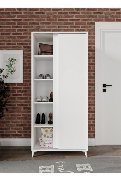 Sürgülü Çok Amaçlı Ayakkabı Dolabı, Ayakkabılık Beyaz - Tamamı 1. Kalite Mdf