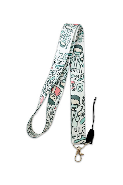 Dentist-Dentist-Dentist Patterned Neck Lanyard Strap Name Badge Holder-Phone Strap