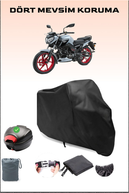 Black Tvs Raider 125 Rear Bag Compatible Motorcycle Tarpaulin Waterproof Durable Fabric