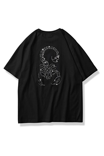 Trendiz Unisex Akrep Taş Baskılı Tshirt Siyah - Fiyatı, Yorumları