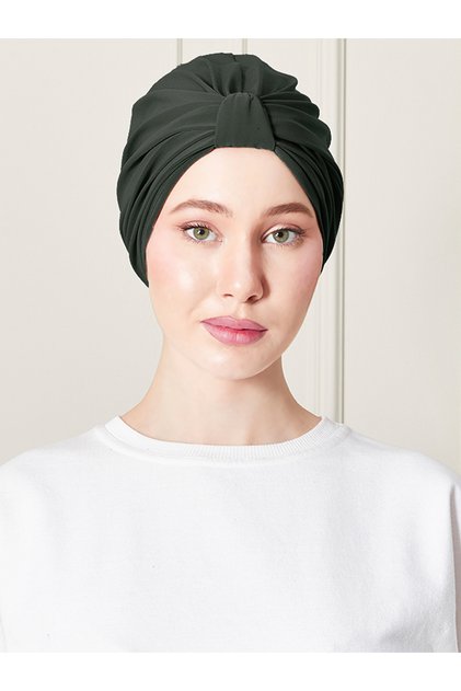 Pleated Practical Stripe Bonnet Khaki