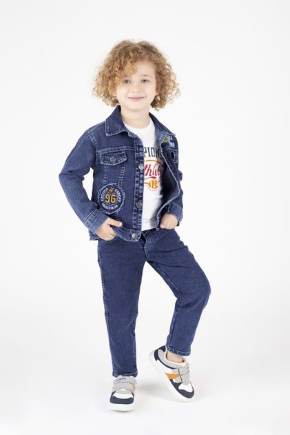 Denim Boy's Jacket, Pants and T-Shirt Set M00694 Blue