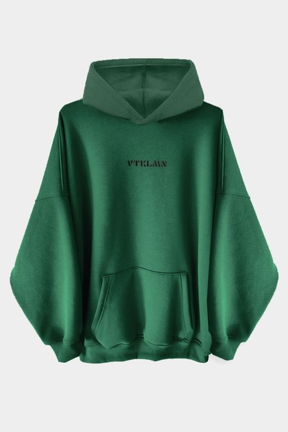 Khaki Oversize Hooded Hoodie Sweatshirt